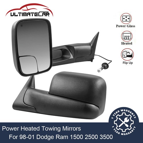 Pair black power heated tow - pair,
